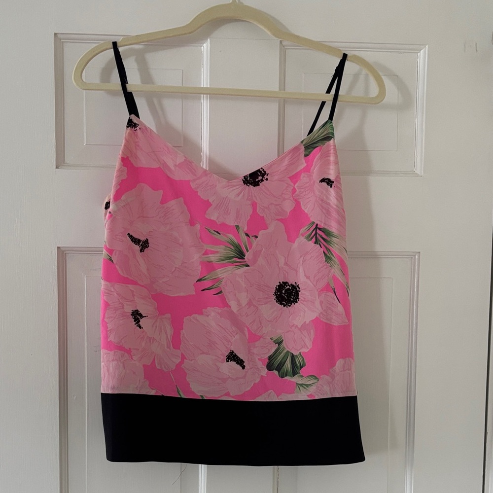 FRENCH CONNECTION Floral Pink and Black Camisole